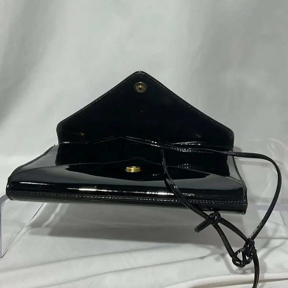 Vintage Furst College Patent "Leather" Envelope Purse Shoulder Bag - Picture 5 of 11